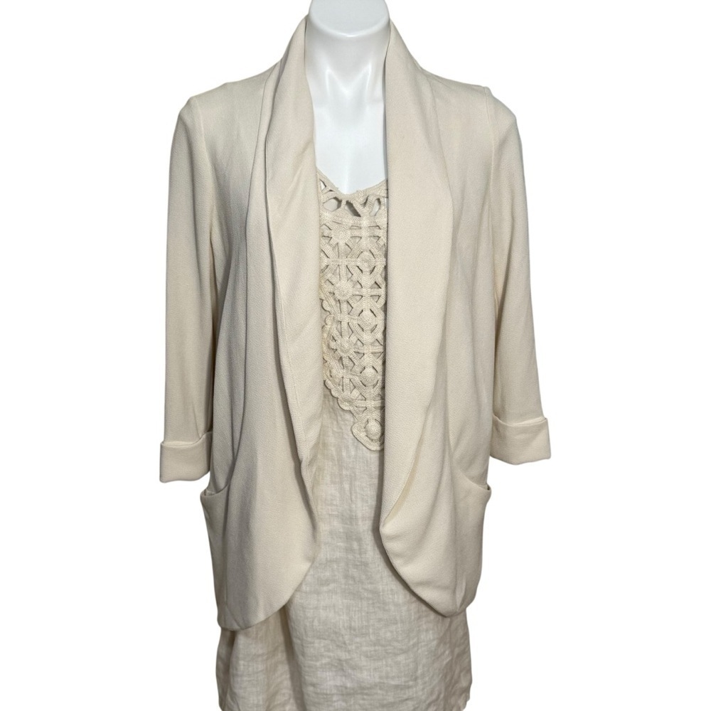 ARITZIA Wilfred Chevalier Open Front Blazer Jacket neutral minimalist